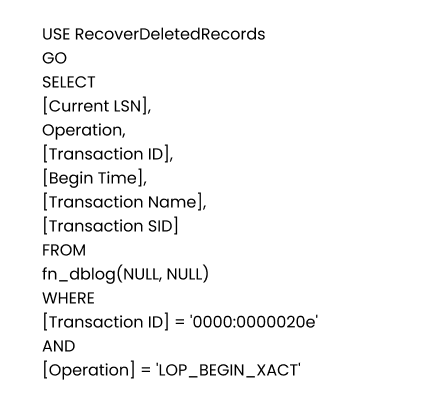 How Can You Retrieve Deleted Records in SQL Server Database? Step 5